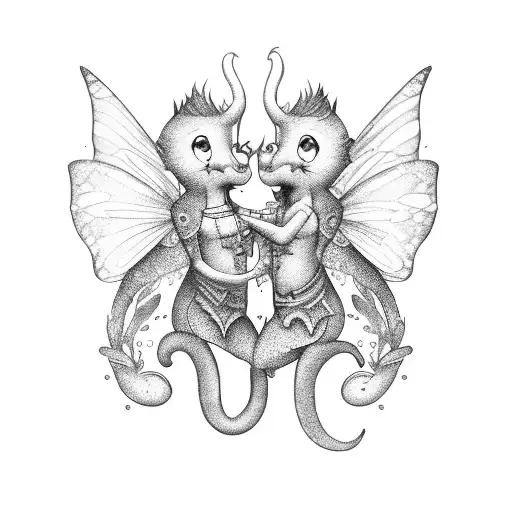 One Gay Male Fairy And One Gay Male Marmaid Kissing