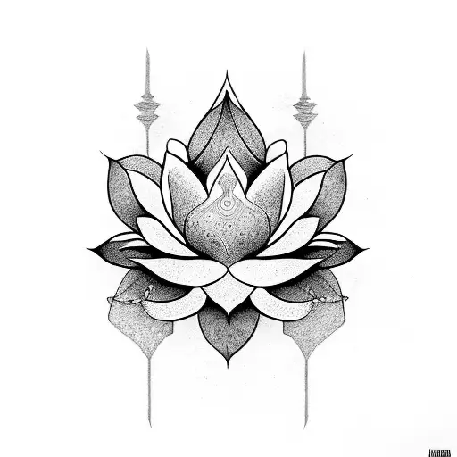 A Marriage Symbol Intertwined With A Lotus Flower