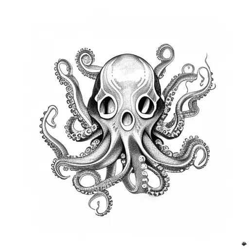 Octopus Mermaid Skull