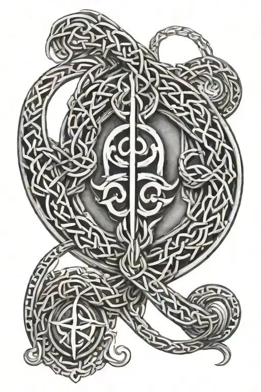 Nordic Knotwork Design Incorporating Runes