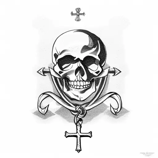 Skull And Cross Bones With Anchor And Beer Mug