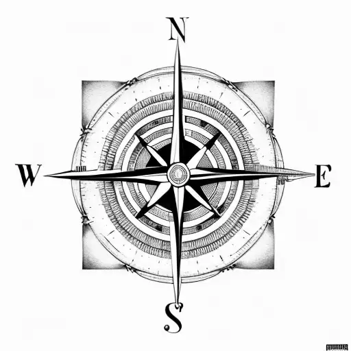 Compass And The Letters O And N