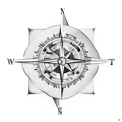 Compass And The Letters O And N