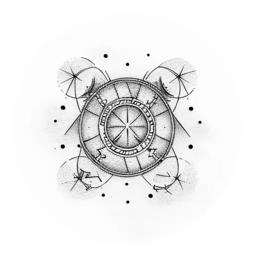 Round Symbol With Stars In The Background That Connects To The Letter J