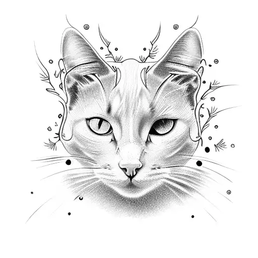 White Cat With Daisy