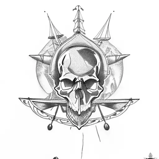 Skull And Sailboat