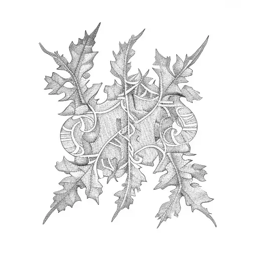 An Intricate Music Staff Intertwined With Oak Leaves