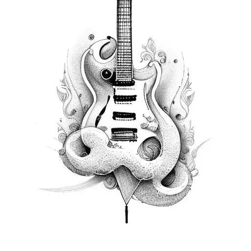 Guitar With A B Letter