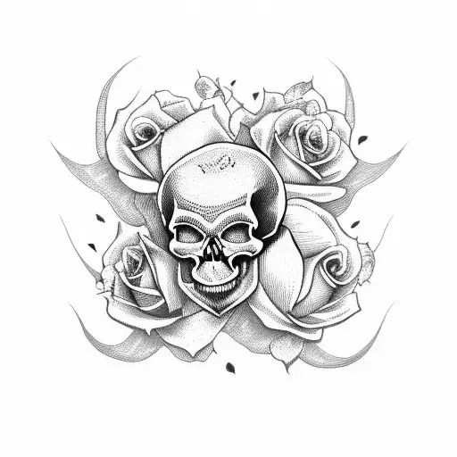 Skull Snakes And Roses