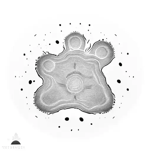 Abstract Representation Of A Labrador's Paw Print With Intricate Geometric Patterns