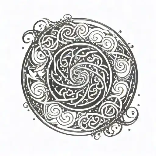 Celtic Spiral With Stars Shining