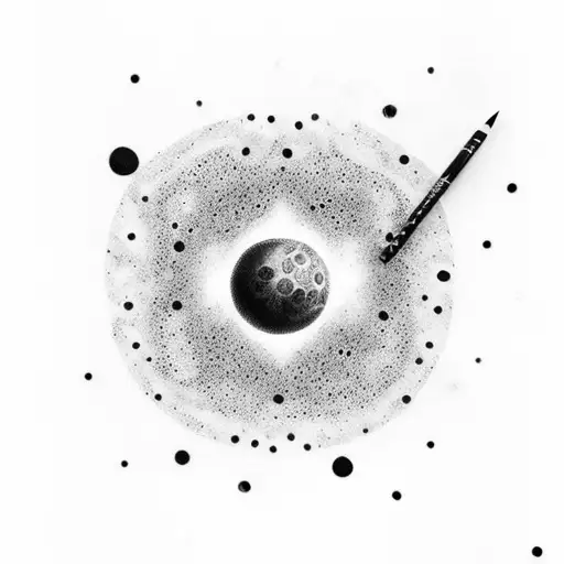 Black Galaxy With Spots Of Color