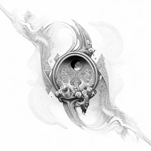 A Dark And Intricate Keyhole Design With The Letters Edt Subtly Hidden Within The Details