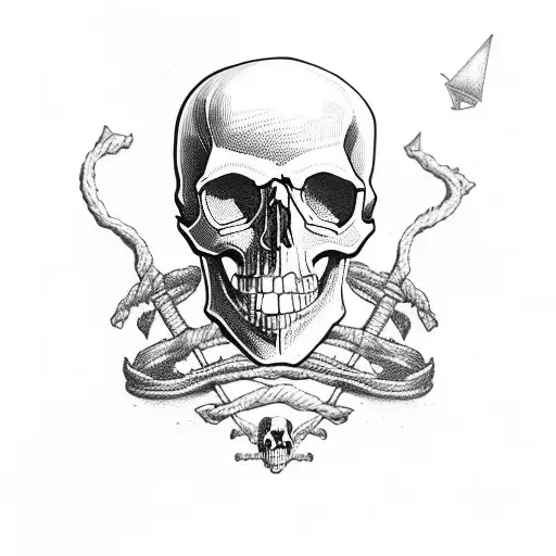 Skull And Sailboat And Beer Mug