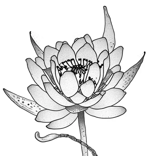 Water Lilly With Poppy Inter Twined