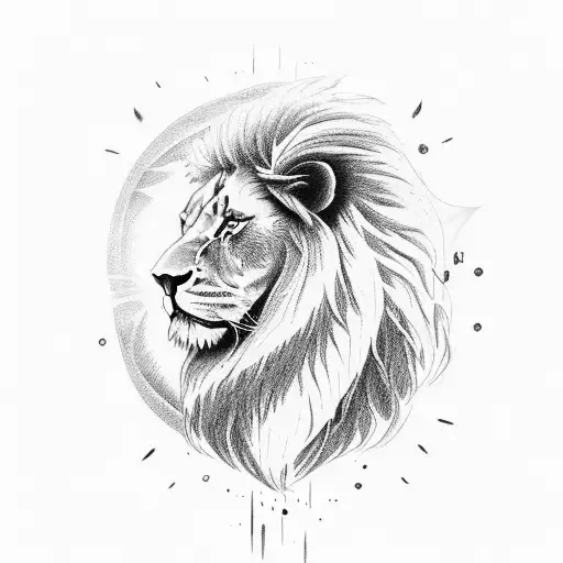 A Running Silhouette Of A Police Officer With A Lion Head