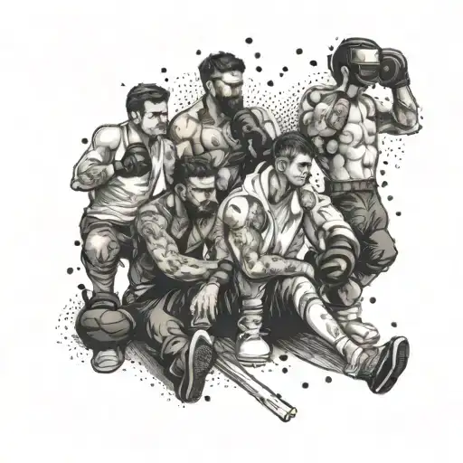 A Group Of Friends Hanging Out At A Boxing Gym