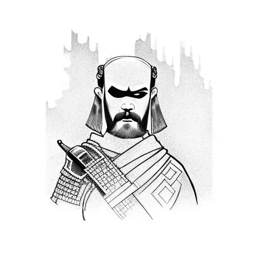 Samurai Standing Guard