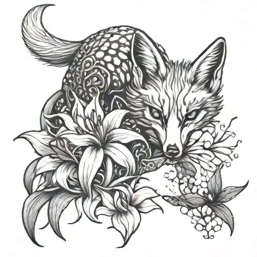 Spider Lily And Kitsune Fox