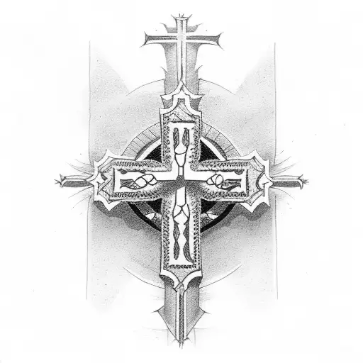 Christian Cross And Jesus