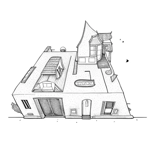 A House With A Car Parked In Front Of It