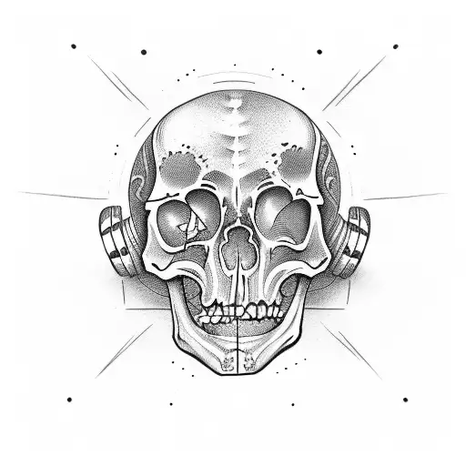 Skeleton Meditating And Rock Music