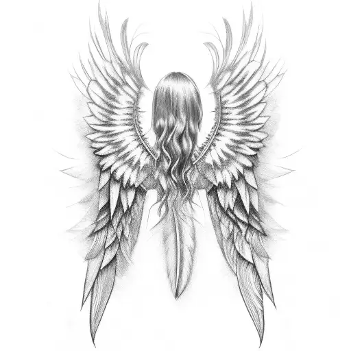 Angel Wings With Feathers Falling Off And Transforming Into Demonic Wings