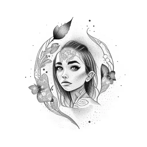 Portrait Of A Girl Playing A Guitar