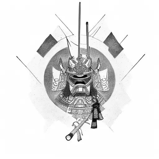Samurai With Three Swords Minimalist
