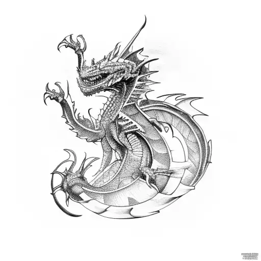 Tattoo On Traps Mechanical Dragon