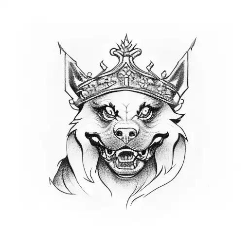 A Powerful Foo Dog With A Crown And A Dollar Sign Necklace