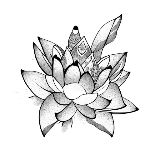 Lotus Flower With Butterfly