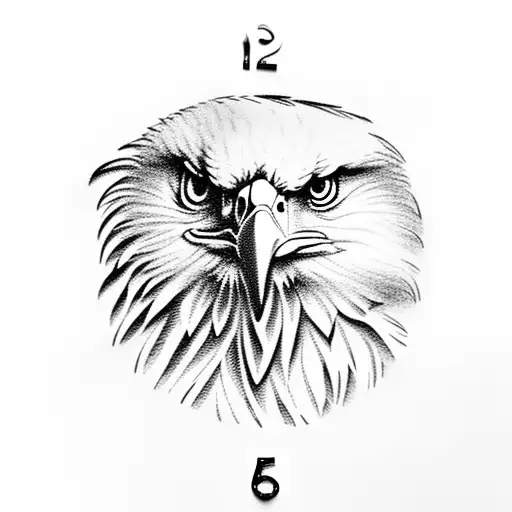 Eagle Holding A Clock Which Is Melting Into Money
