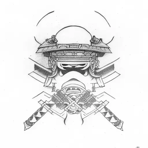 Samurai With Three Swords Minimalist