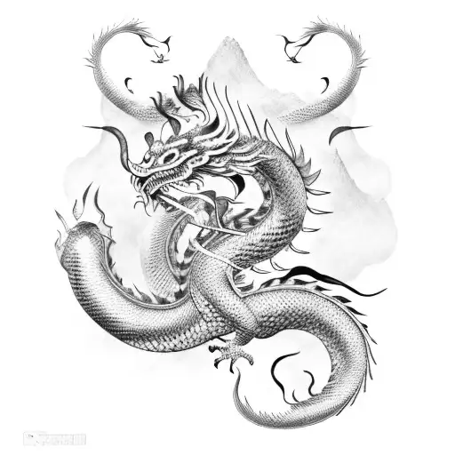 Chinese Dragon And Albanian Eagle