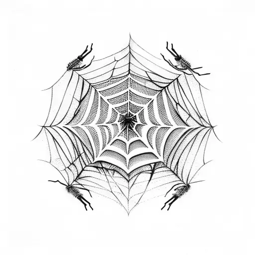 Spider Web Intertwined With Military Equipment