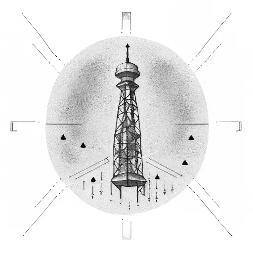 Telecomunication Tower On Mountain Tatoo
