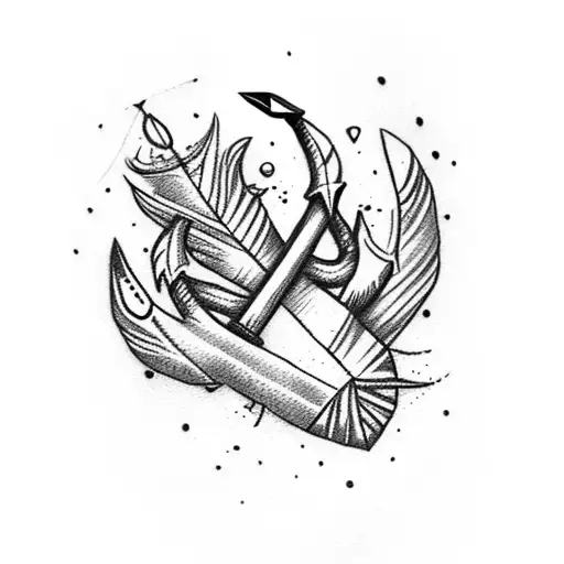 Feather With Anchor