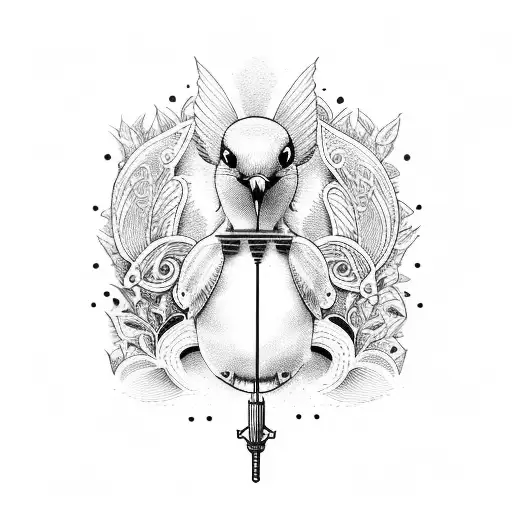 Bluebird Playing A Guitar