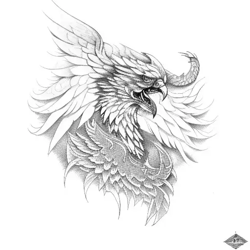 Scorpio With Eagle Phoenix And Wolf