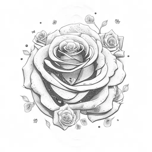 Sexy Blonde Pinup Girl With Red Roses In The Background