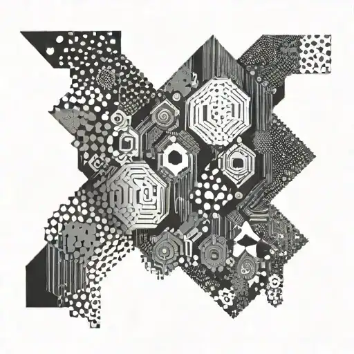 An Abstract Representation Of A Computer Algorithm In Dotwork Style