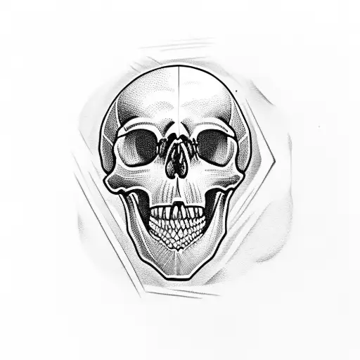 Skull With Low Battery Between Teeth
