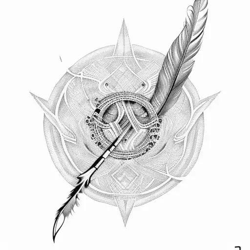 Infinity Symbol With Feather And Phoenix