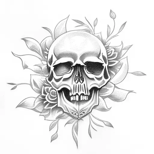 Skull With Flowers