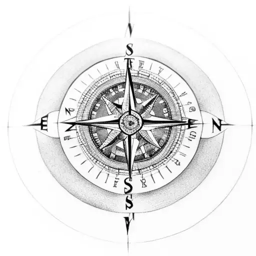 A Compass With A Camera Lens In The Center