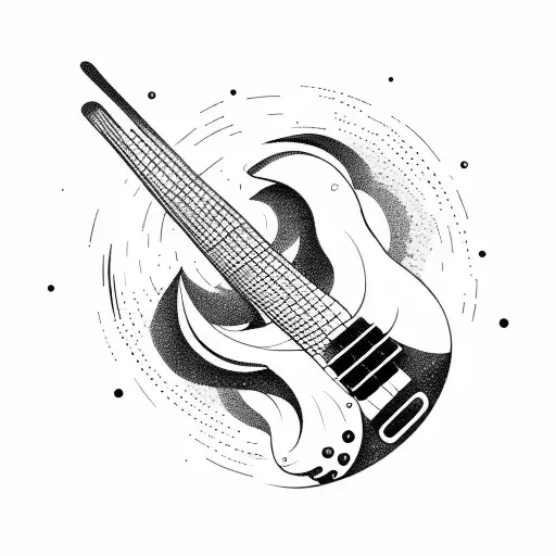 Bass Guitar With Space Time