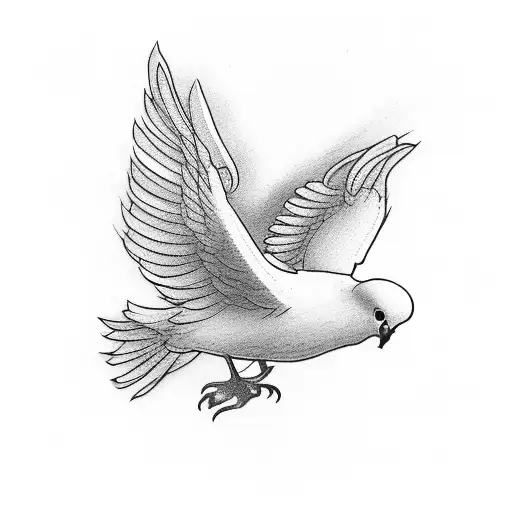 Dove With Note Passage Saying Rip Dad