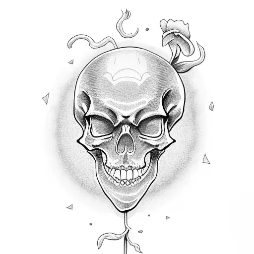 Grim Reaper With A Flower In His Skeleton Hand