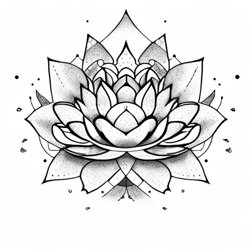Lotus Flower With Downward Triangle